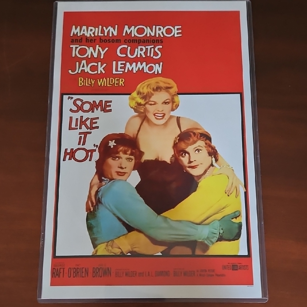 "Some Like It Hot" Movie Poster in Protective Sleeve (Monroe, Curtis, Lemmon)